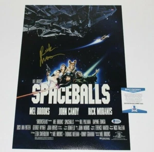 RICK MORANIS SIGNED 'SPACEBALLS' 12x18 MOVIE POSTER BECKETT BAS COA DARK HELMET - Picture 1 of 2