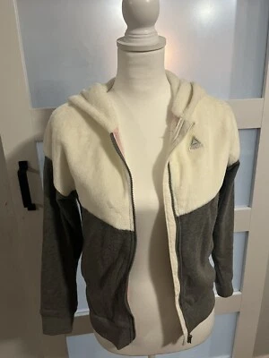 Reebok Girls White Gray Long Sleeve Full Zip Hoodie Jacket Size L (10/12), EUC - Image 1 of 4