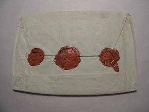 Carta sellada histórica austriaca de la década de 1840 sellos de cera escritura manuscrita INTACTA - Imagen 1 de 9