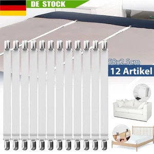 12 Verstellbar Bettlakenspanner Betttuchspanner Lakenspanner Spannbettlakenhalte - Bild 1 von 11