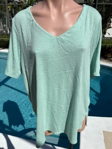 J Jill grünes T-Shirt Oberteil Damen Ellenbogen T-Shirt Ärmel Gr. XL - Bild 1 von 4