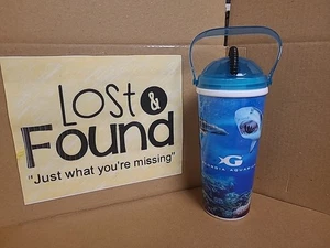 Vaso de plástico Georgia Aquarium 24 oz con tapa de mango pajita Whirley bebida ¡Funciona! - Imagen 1 de 6