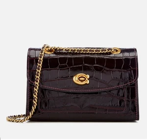 Coach 31637 embossed croc Parker shoulder bag black BNWT Rare only one - Picture 1 of 16