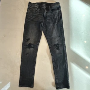 Jeans uomo American Eagle AirFlex 360 effetto invecchiato taglia 32x32 nero slim fit - Foto 1 di 13