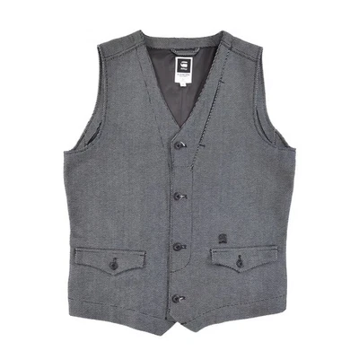 G-Star Camcord Gilet Canvas Cotton Denim Black / White Vest Mens sz M - Image 1 of 4
