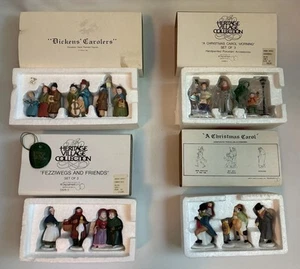 Heritage Village Dept 56 Lot 4 sets Figurines Dickens Christmas Carol Fezziwegs - Picture 1 of 13