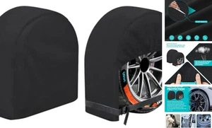 Paquete de 2 cubiertas para neumáticos para autocaravana, 5 capas no tejidas impermeables 27"-29" de diámetro Paquete de 2-negro - Imagen 1 de 7