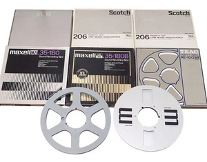Maxell Scotch Tdk Open Reel Tapes (Set di 8) Registrazione Audio Vintage Musica e - Foto 1 di 5