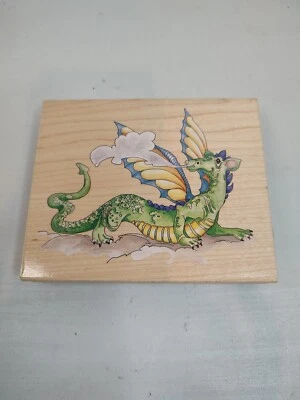 Sellos Suceden Goma Madera Trasero Sello Único Dragón Caminante #80084 Fantasía Foto 1 de 4