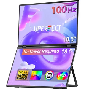 UStation Max 18,5 Zoll 1080P 100Hz FHD Dual Tragbare Monitor Freistehend Display - Bild 1 von 10