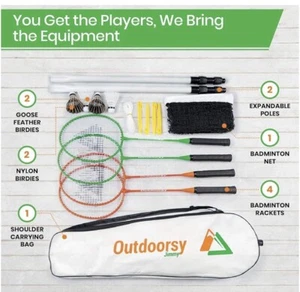 Outdoorsy Jimmy Recreational Badminton Set for Backyard Rackets Case Outdoors - Picture 1 of 5
