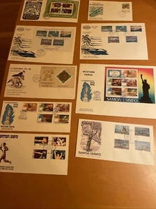 SAMOA I Sisifo 1974-1976 First Day 9 Covers, VF-XF Condition - Picture 1 of 12