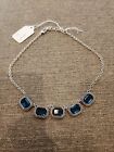 Le Ritz by Brighton Silver Tone Necklace with Deep Blue Rhinestone Links