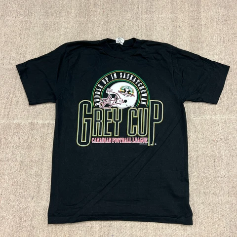 Vintage Grey Cup Shirt Medium Black 1995 CFL Football Saskatchewan Cover