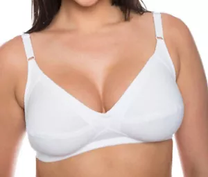Women's Non Wired Soft Cotton Comfort Cup Bras White Lycra Gemm Dipti CB235 - Picture 1 of 1
