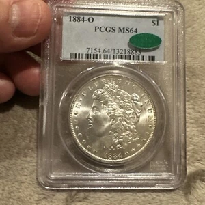1884-O Morgan Silver Dollar PCGS MS64 CAC White Frosty Luster WOW Coin 14 - Picture 1 of 3