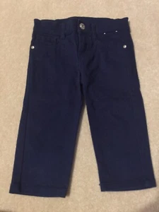 Gymboree Blooming Nautical Girls Sz 4 Navy Blue Gem Capri Adj Waist Pants - Picture 1 of 7