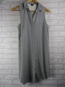 Tokito City womens shirt dress black white 8 collared sleeveless - Picture 1 of 11