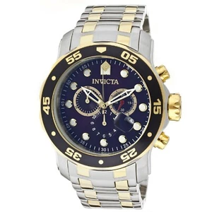 Brand New! Invicta 0077 Mens Pro Diver Chrono Blue Dial Stainless Steel Watch - Picture 1 of 4