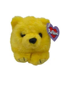 Vintage Puffkins Buttercup Yellow Bear 4 1/2" Swibco Plush Stuffed Animal NEW - Picture 1 of 1