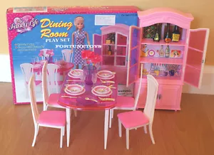 NEW FANCY LIFE DOLL HOUSE FURNITURE DINING Room With Hutch PLAYSET (24011) - Picture 1 of 2