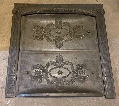 Antique Cast Iron Fireplace Surround Cover