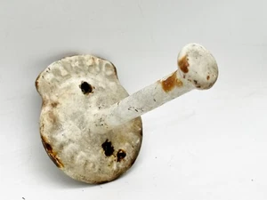 ANTIKER ART DECO TOILETTENPAPIERHALTER EMAILLE GUSSEISEN HARPIE ARCHITEKTONISCH - Bild 1 von 9