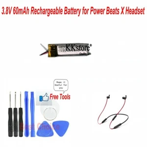 Batteria Ricaricabile 3,8V 60mAh 0,228Wh per Power Beats X Auricolare - Foto 1 di 1