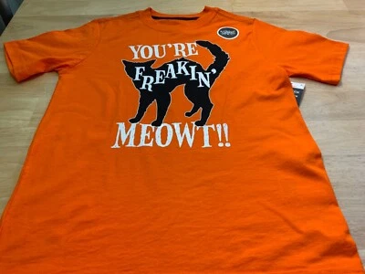 New Boy’s Halloween Tee with Cat says You’re Freakin’ Meowt!!—IT GLOWS in Dark!* - Image 1 of 3
