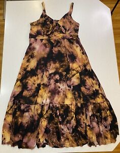 Torrid Women’s Maxi Dress Long Size 2 Strappy Dark Tie Dye Very Soft Dress!!!