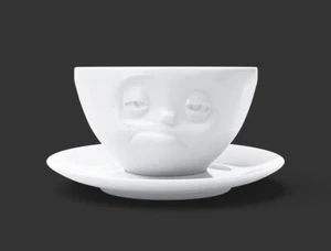 353 - FIFTYEIGHT Set Kaffeetasse + Unterteller VERPENNT weiß 200ml Bauscher NEU - Bild 1 von 9