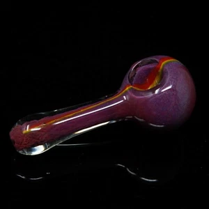 Handgefertigte rote gerade Regenbogen Mini Tasche Rauchen Schüssel Glas Pfeife 3,5 Zoll - Bild 1 von 4