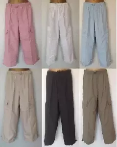 Pantaloni corti donna cropped spiaggia leggeri vacanza combattimento taglia 8 10 NUOVI - Foto 1 di 7