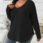 Damen-Langarmbluse Einfarbiger Pullover L&#228;ssig V-Ausschnitt Weich Und Bequem &#167;
