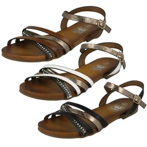 Ladies Down To Earth Flat Beaded Vamp Sandals - Picture 1 of 28