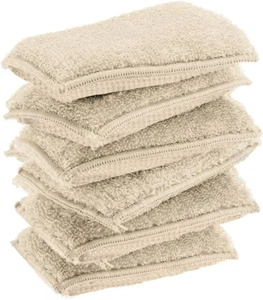 Bamboo Kitchen Sponges Dish Sponges Natural Cleaning Sponges Beige 6 Pack - Picture 1 of 9