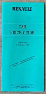 RENAULT AUTO PREISFÜHRER VERKAUFSBROSCHÜRE 1988 5 9 11 21 25 ESPACE GTA AUSKLAPPSTIL - Bild 1 von 3
