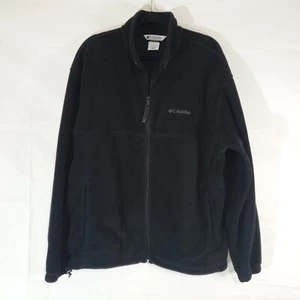 Columbia Jacket Mens 2XL Black Full Zip Fleece Embroidered Hiking Outdoor - Picture 1 of 6