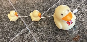 Vintage Wind Up Yellow Mama Duck with 2 Ducklings Toy - READ - Picture 1 of 7