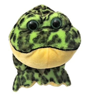 Ganz Webkinz Green, Black & Yellow Bull Frog Plush  Stuffed Animal NO CODE - Image 1 of 4