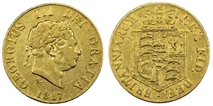 1817 Great Britain British King George III Half Sovereign Gold Coin, gFine - Picture 1 of 1