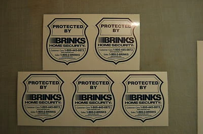 10 * STATIC CLING * Brinks Home Alarm SECURITY SURVEILLANCE Die  STATIC CLING - Image 1 of 4