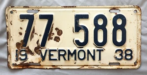 1938 Vermont License Plate. - Picture 1 of 2