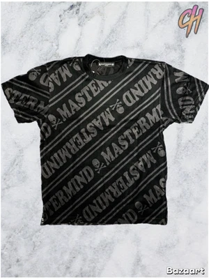 Camiseta Mastermind Vs. Bape Terciopelo Diagonal Negra Talla Mediana Foto 1 de 4