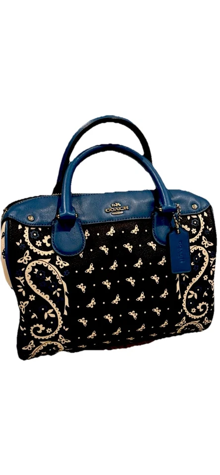 Coach Butterfly Bandana Print Mini Bennett Satchel. - Image 1 of 4