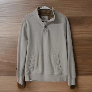 G.H. Maglione Basso Henley Tan Pullover Pile Uomo Taglia Large - Foto 1 di 6