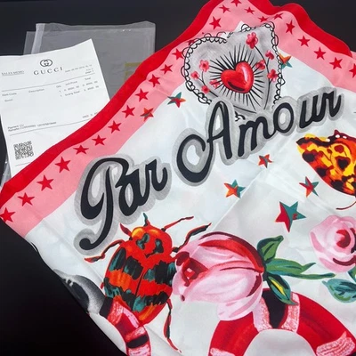 NWT Gucci L'Aveugle Par Amour Scarf Butterfly Snake Floral Flower Roses Luxury - Image 1 of 4