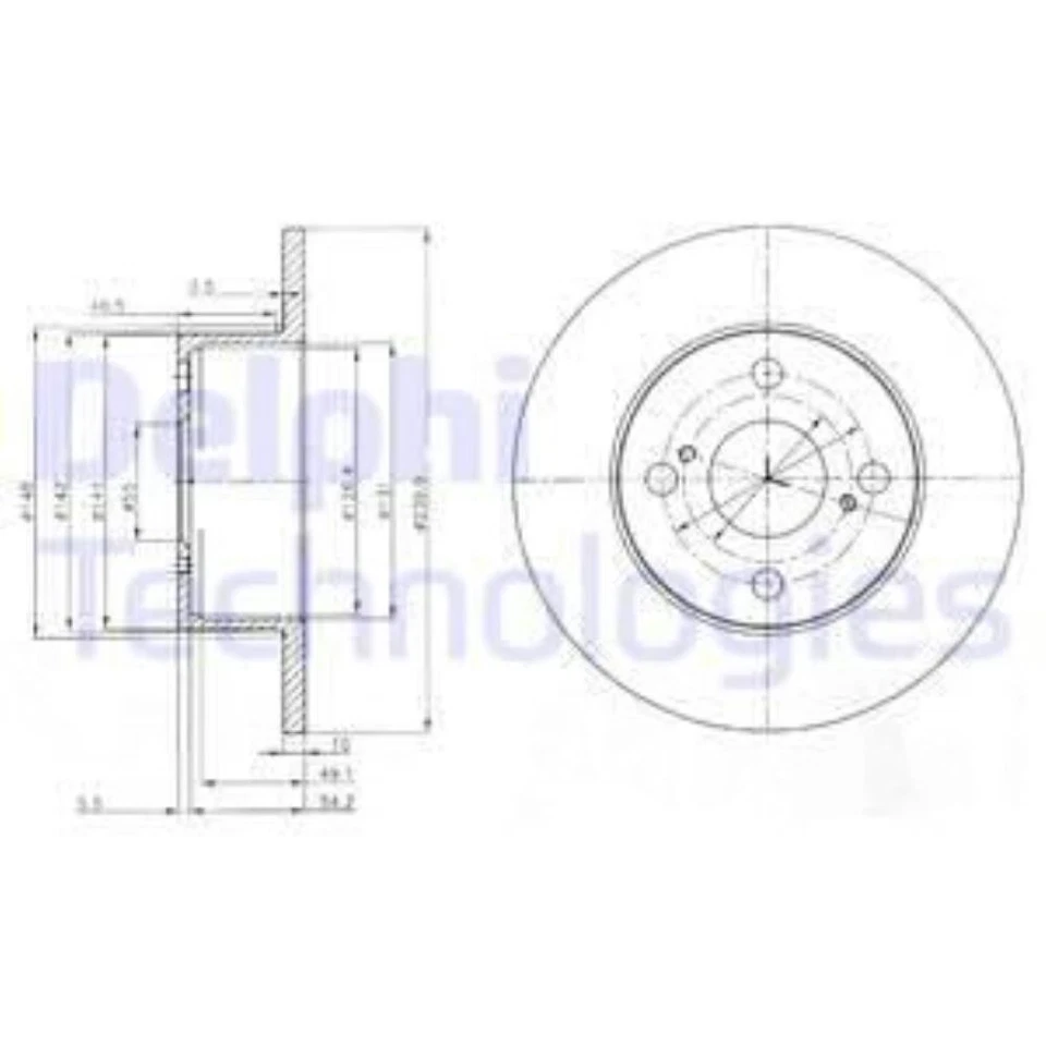 DELPHI 2x Disco Freno Trasero Ø240mm Completo para Toyota Corolla Liftback _ E11 - Imagen 1 de 1