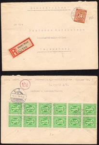 Bizone AM Post Mi.-Nr. 3 (12x) +925 Ziffer E-Brief Fürth Regensburg Reichsbahn - Bild 1 von 3