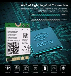 Intel AX210 WiFi 6E WiFi Card M.2 Key A/E Tri-Band Network Adapter Bluetooth5.3 - Picture 1 of 24